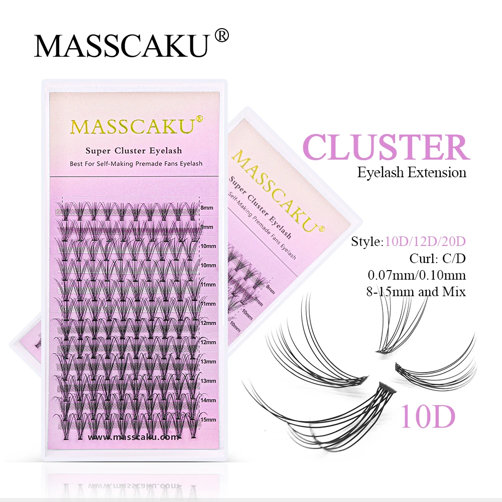 Most Popular Masscaku 10D 12D 20D Russian Volume Clusters Eyelash Extensions Natural Soft Mix Length Heat Bonded Eyelashes
Most Popular Masscaku 10D 12D 20D Russian Volume Clusters Eyelash Extensions Natural Soft Mix Length Heat Bonded Eyelashes