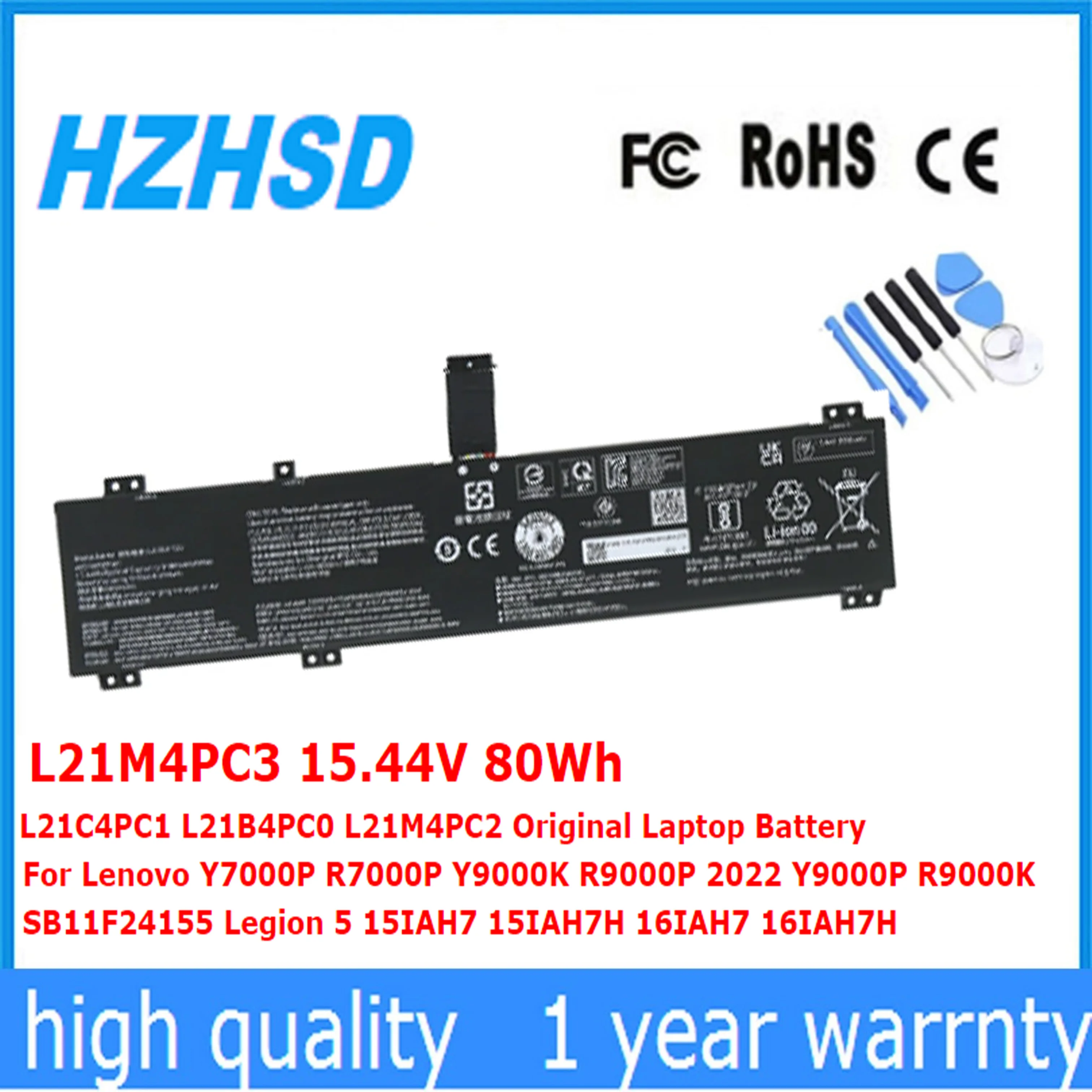 

L21M4PC3 L21C4PC1 L21B4PC0 L21M4PC2 Original Laptop Battery For Lenovo Y7000P R7000P Y9000K R9000P 2022 Y9000P Legion 5 15IAH7