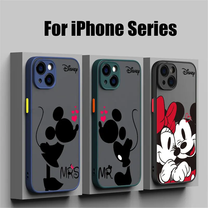 Phone Case For iPhone 14 15 16 Pro Disney Minnie Mickey Mouse Cover For Apple 11 13 Pro Max 12 Mini 8 16 Plus Translucent Fundas Phone Case For iPhone 14 15 16 Pro Disney Minnie Mickey Mouse Cover For Apple 11 13 Pro Max 12 Mini 8 16 Plus Translucent Fundas