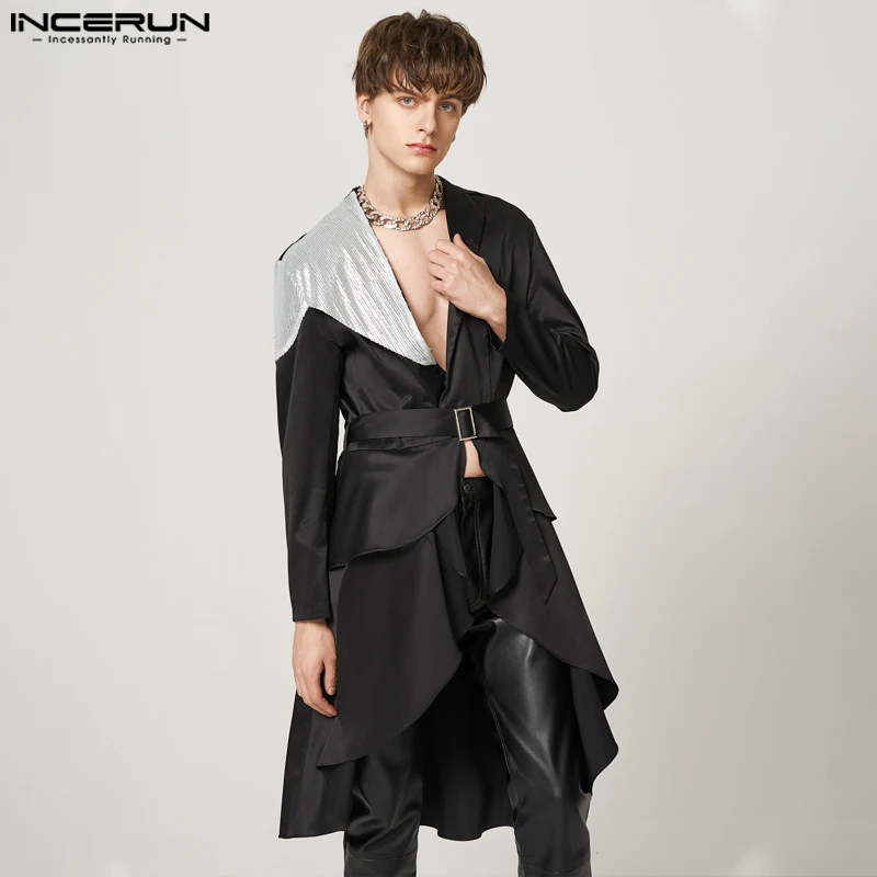 2023 Men Blazer Patchwork Lapel Long Sleeve Streetwear Long Style Irregular Blazer Shiny Fashion Casual Coats S-5XL INCERUN 7
2023 Men Blazer Patchwork Lapel Long Sleeve Streetwear Long Style Irregular Blazer Shiny Fashion Casual Coats S-5XL INCERUN 7