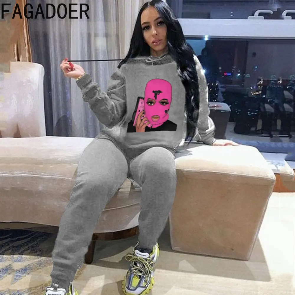 FAGADOER Fall Winter Pattern Print Hoody Tracksuits Women Long Sleeve Hooded Sweatshirt And Jogger Pants Two Piece Sets Outfits
FAGADOER Fall Winter Pattern Print Hoody Tracksuits Women Long Sleeve Hooded Sweatshirt And Jogger Pants Two Piece Sets Outfits