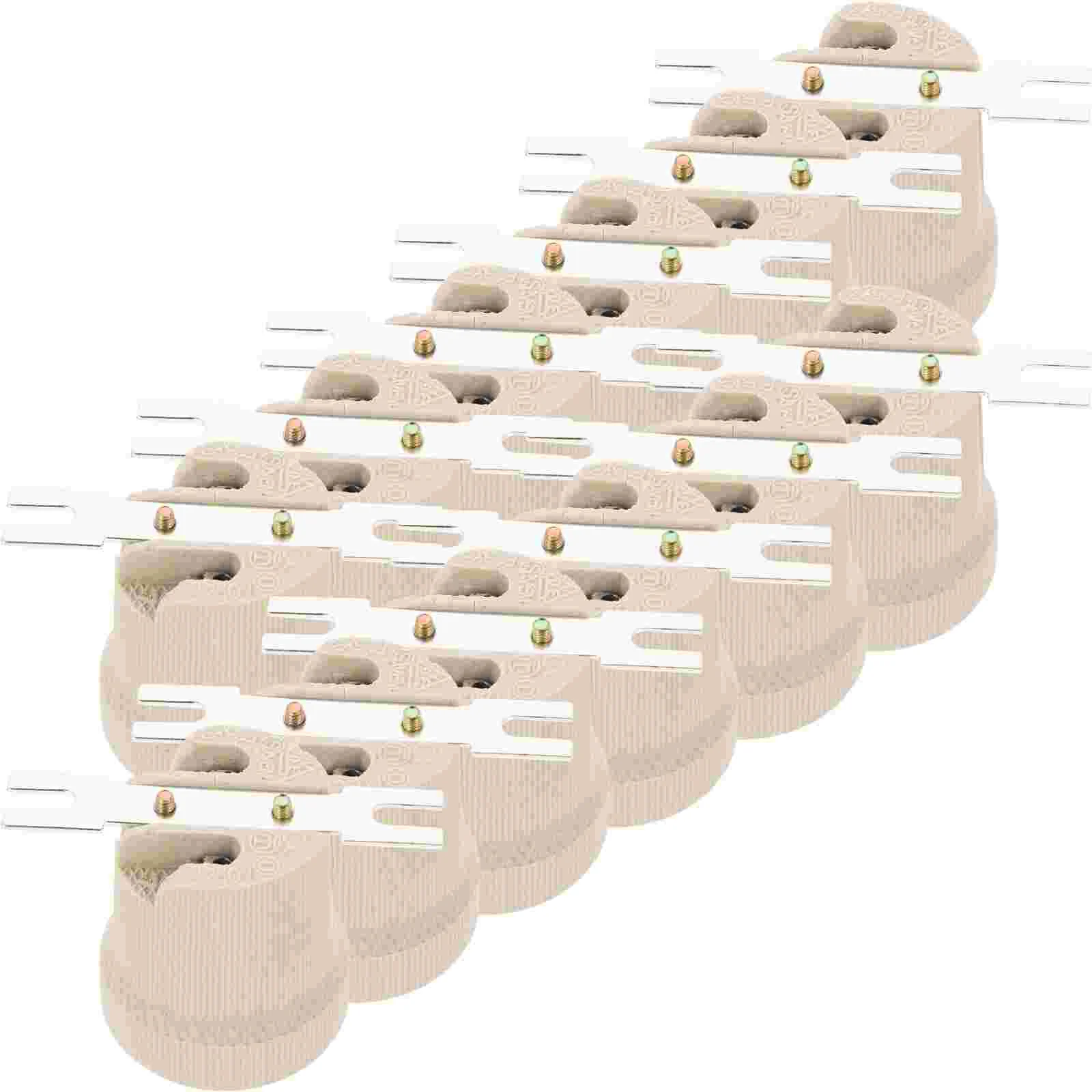 

12 Pcs E27 Ceramic Lamp Holder Threaded Screw Bulb Chandelier Light Bulbs Thicken Replacement Parts Socket Candelabra