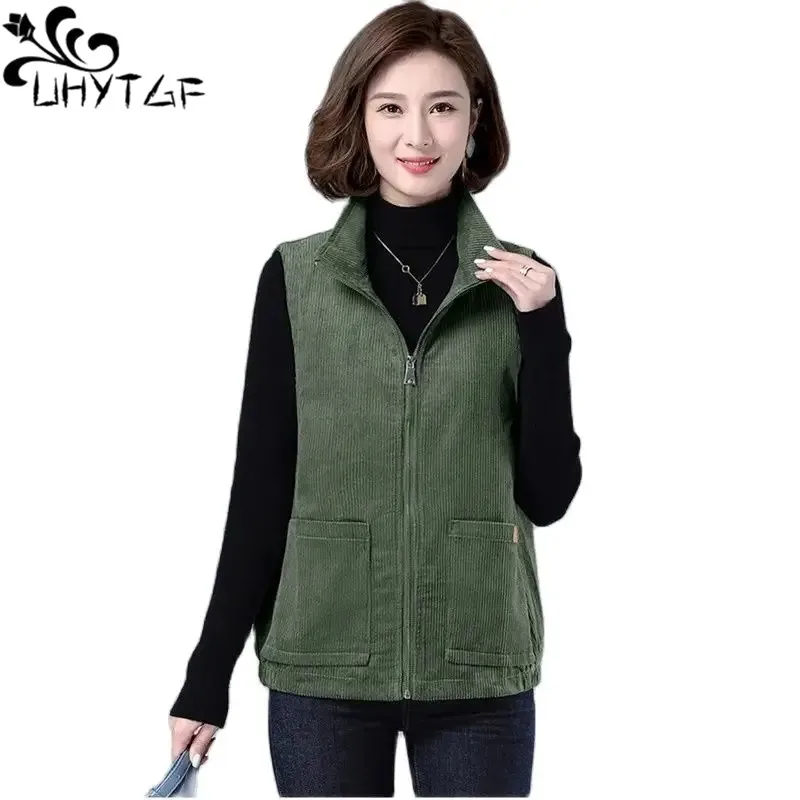 

Corduroy Vests For Women 2023 Large Size Sleeveless Jacket Female Korean Loose Zipper Tops Spring Autumn Waistcoat Ladies 2806
