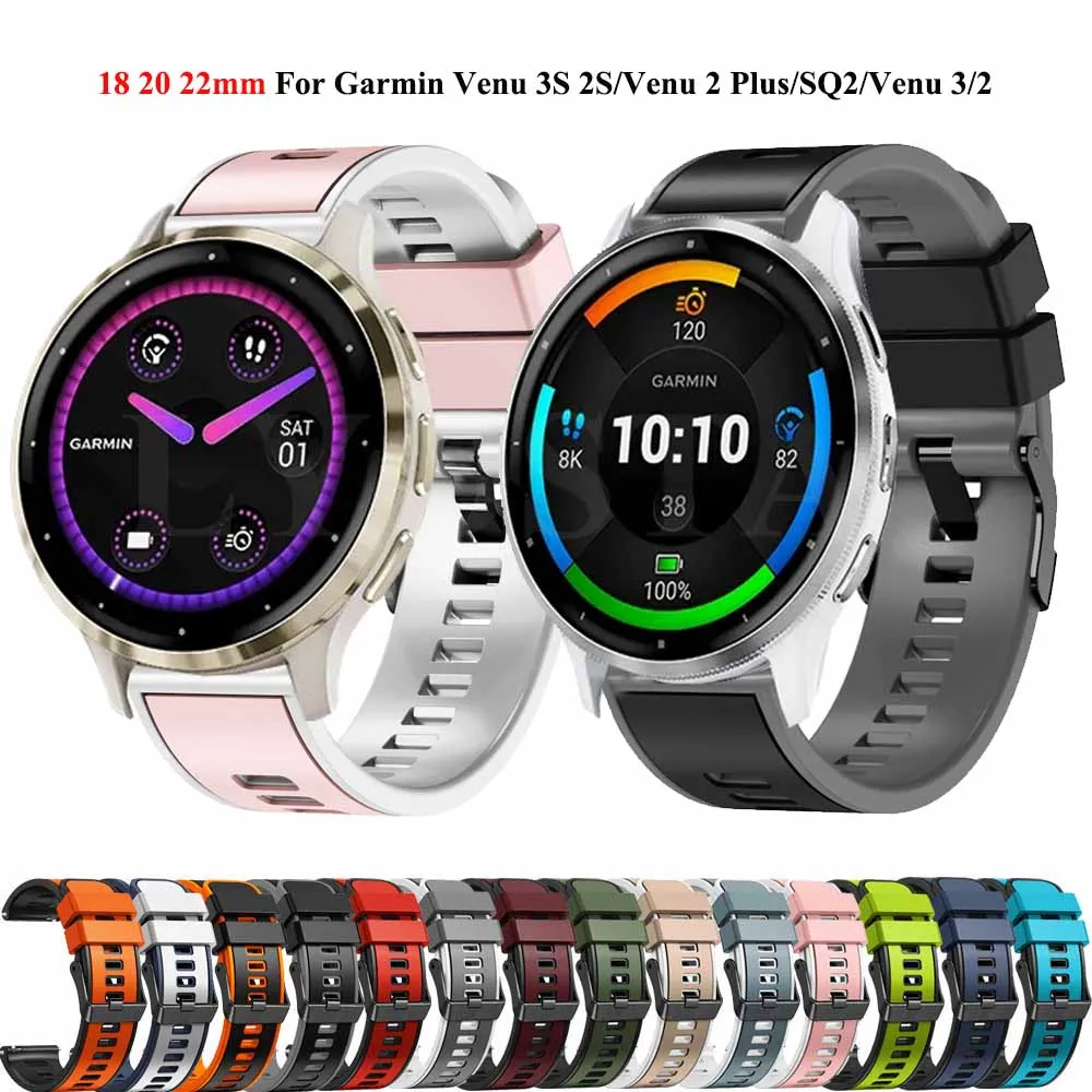 Ремешок силиконовый 18/20/22 мм для Garmin Vivoactive 3 4, дисплей Venu 2, 3, 3S, 2S plus, SQ 2, Forerunner 158, 55, 245, 255
Ремешок силиконовый 18/20/22 мм для Garmin Vivoactive 3 4, дисплей Venu 2, 3, 3S, 2S plus, SQ 2, Forerunner 158, 55, 245, 255