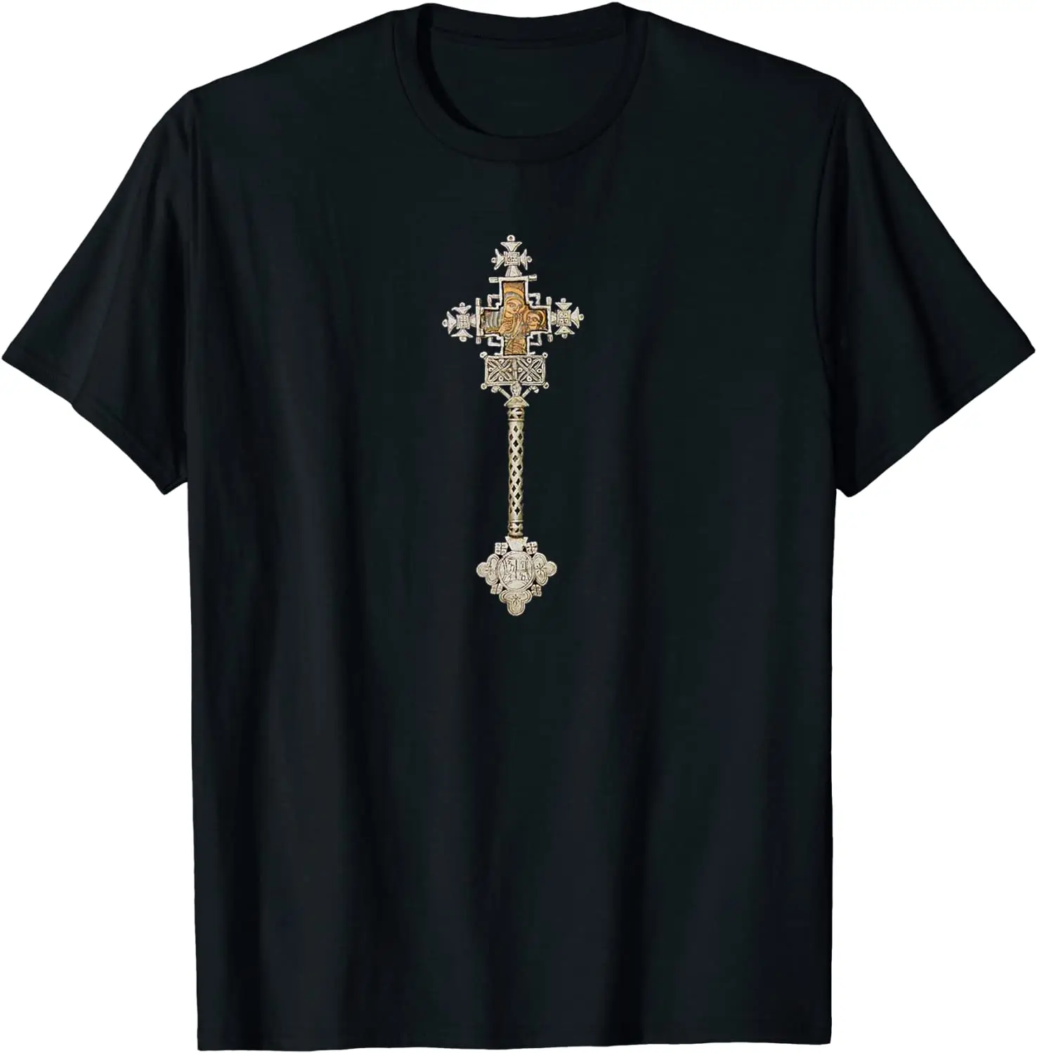 

Ethiopian Cross Christian Art Christ In Glory Men T-Shirt Short Sleeve Casual 100% Cotton O-Neck Summer Tees