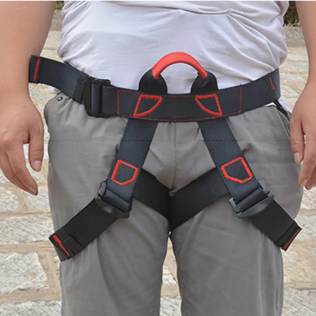 

Professional Outdoor Sports Safety Belt Rock Mountain Climbing Harness Waist Support Half Body Harness Aerial Survival