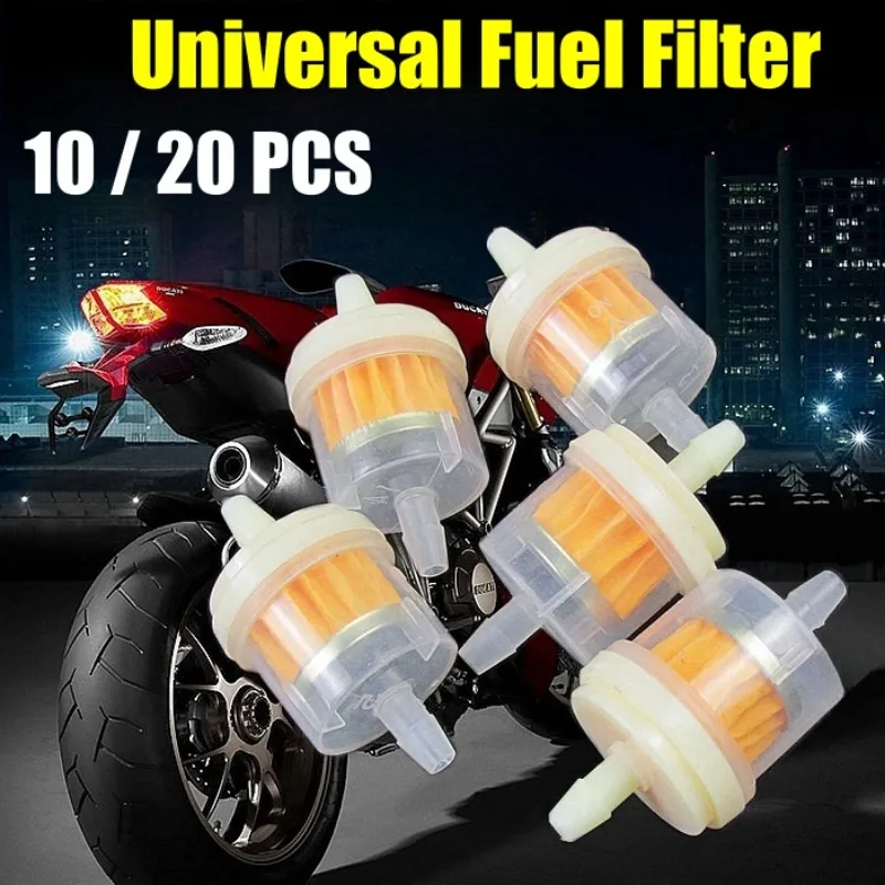 

Универсальный Топливный фильтр для мотоцикла, 10/20 шт., встроенный бензиновый фильтр для двигателя, для мотоцикла, бензина, мопеда, скутера, кроссового велосипеда, квадроцикла