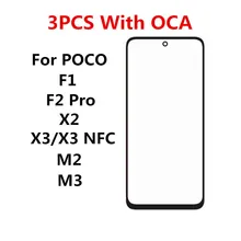 Lot de 3 écrans avant de rechange pour Xiaomi POCO F1, F2 Pro, X2, X3, NFC, M2, M3, écran tactile LCD, pièces de rechange + OCA=