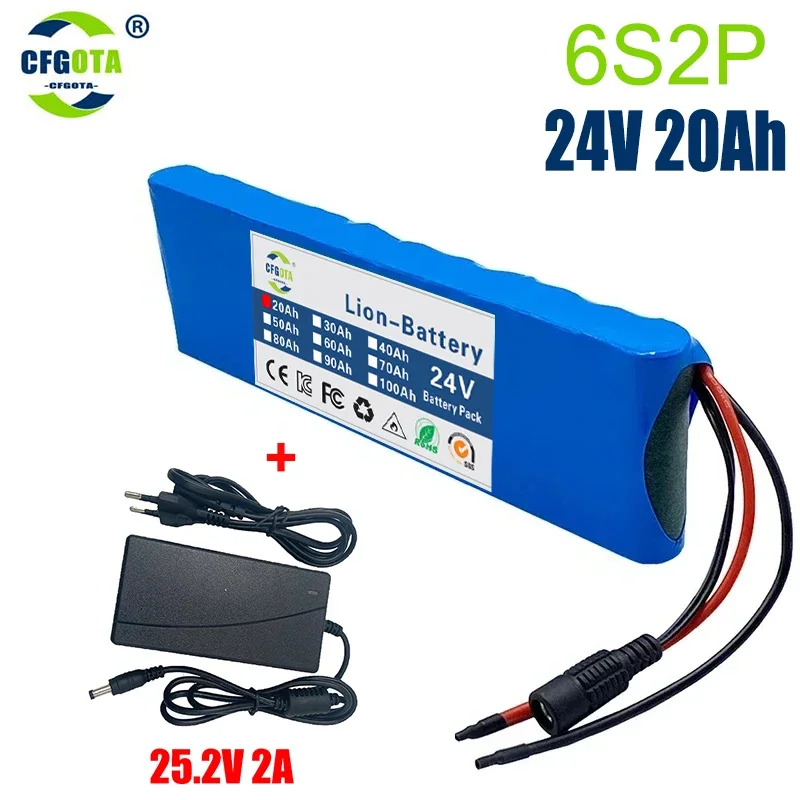 6S2P 25.2V 20AH 18650 Lithium Ion Battery Pack , 24V 20000mAH for Electric Bicycle Moped,with BMS + Charge
6S2P 25.2V 20AH 18650 Lithium Ion Battery Pack , 24V 20000mAH for Electric Bicycle Moped,with BMS + Charge