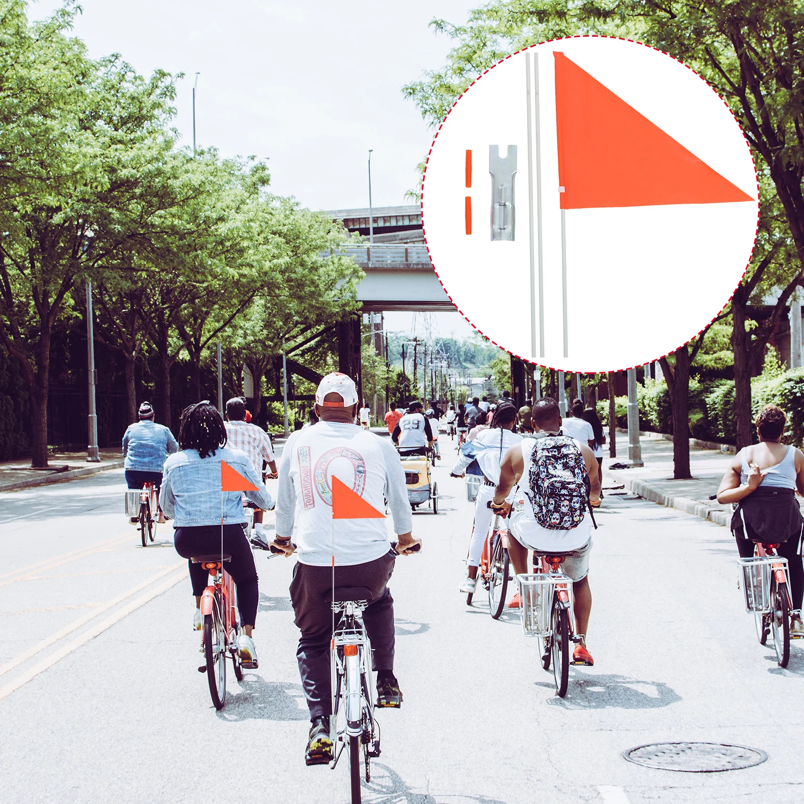 Flag Bike Safety Trailer Cycling Flags Pole Warning Pennant Handlebar Sign Reflective Adjustable 
Flag Bike Safety Trailer Cycling Flags Pole Warning Pennant Handlebar Sign Reflective Adjustable