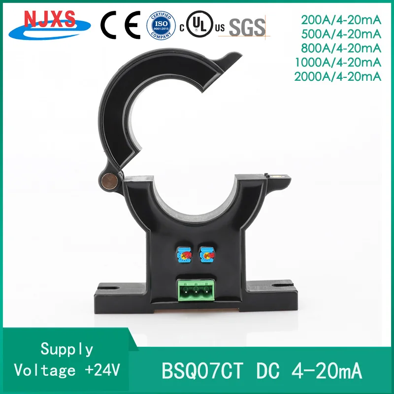 

Датчик постоянного тока NJXSE BSQ07CT 200 А 500 А 1000 А 2000 А переменный/постоянный ток 4-20 мА, преобразователь BSQ06DT, передатчик постоянного тока/4 в