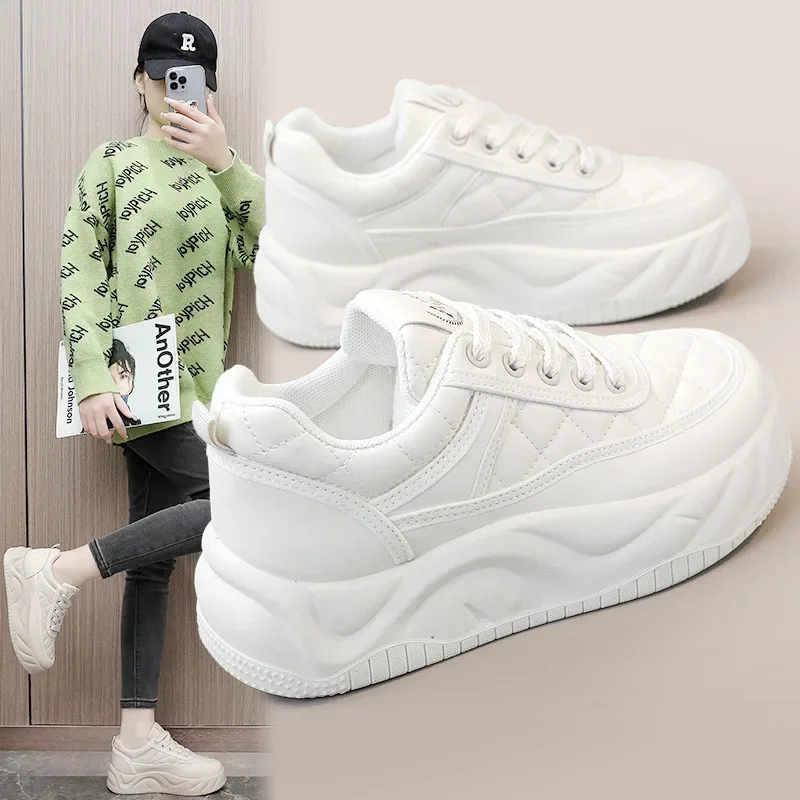 New 2024 Spring Leather Small White Shoes Thick Sole Heightened Women's Shoes Round Toe Versatile Simple and Student Shoes
New 2024 Spring Leather Small White Shoes Thick Sole Heightened Women's Shoes Round Toe Versatile Simple and Student Shoes