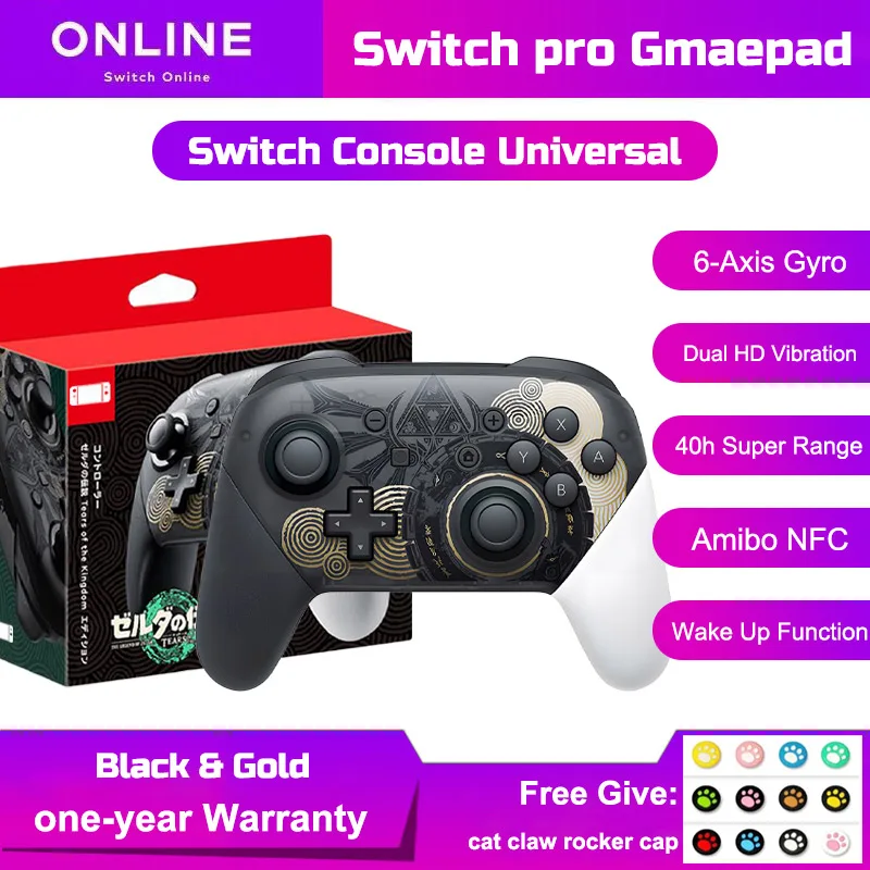 

For Switch Pro Controller With NFC and Wake Function Wireless Joystick 6-Axis Gyro Handle HD Vibration Bluetooth Gamepad