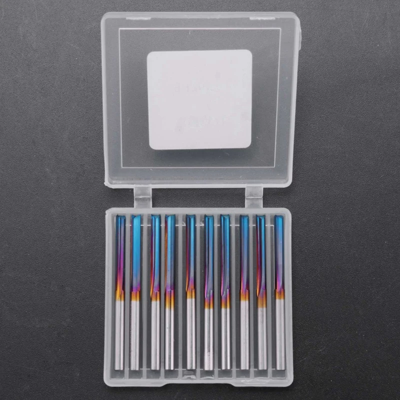 20Pcs 3.175 Shank Blue Coated Straight End Mill 2 Flute Carbide Milling Cutter For Wood MDF Plastic CNC Engraving Bit
20Pcs 3.175 Shank Blue Coated Straight End Mill 2 Flute Carbide Milling Cutter For Wood MDF Plastic CNC Engraving Bit
