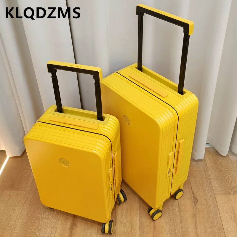 

KLQDZMS 20"24"26"29 Inch New Men and Women Boarding Trolley Bags Hand Luggage Aluminum Frame Silent Universal Wheel Suitcase