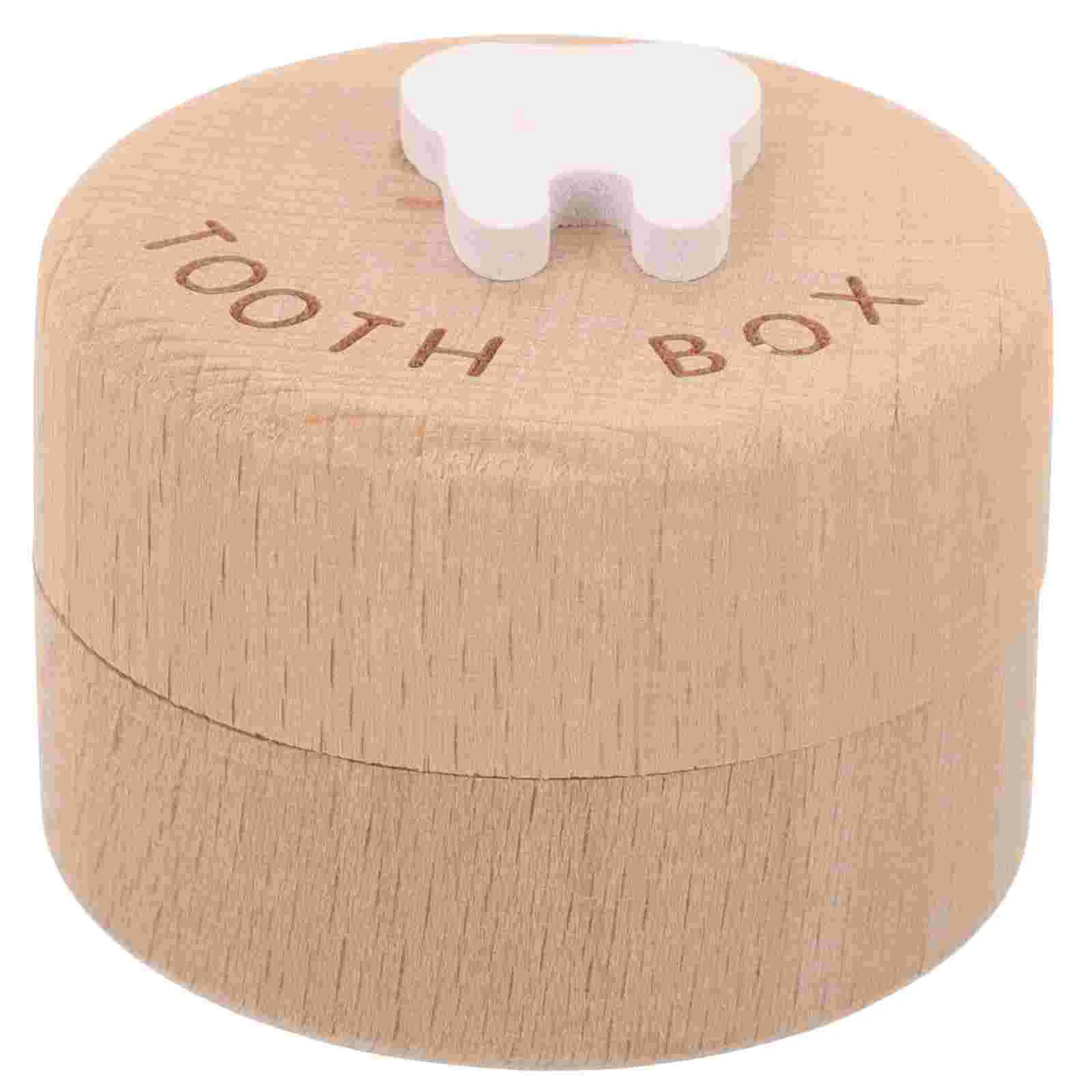 

Kids Baby Changing Teeth Saver Wood Box Cartoon Tooth Packing Box Fetal Hair Tooth Container