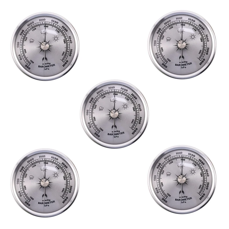 

5X For Home Pressure Gauge Weather Station Metal Wall Hanging Barometer Atmospheric Multifunction Thermometer Hygrometer