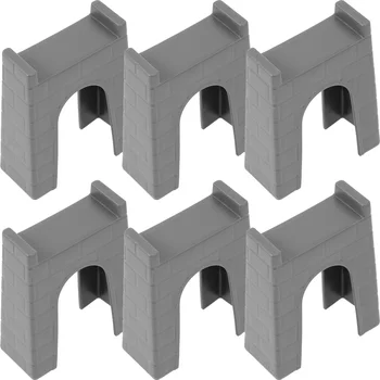 Bonito Trem de Brinquedo de Madeira em Miniatura para Casa de Bonecas: Uma Adição Encantadora para o Mundo Encantado 14 6 Pcs Train Pier Railway Toy Accessories Suspension Bridge Kids Pretend Play Toys Track Supports Plastic