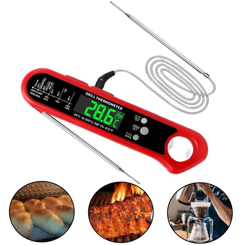 Food Thermometer,High Temperature Alarm Function,Instant Read Thermometer for Kitchen Cooking Coffee BBQ,-122~ 572℉(-50~ 300°C)
Food Thermometer,High Temperature Alarm Function,Instant Read Thermometer for Kitchen Cooking Coffee BBQ,-122~ 572℉(-50~ 300°C)