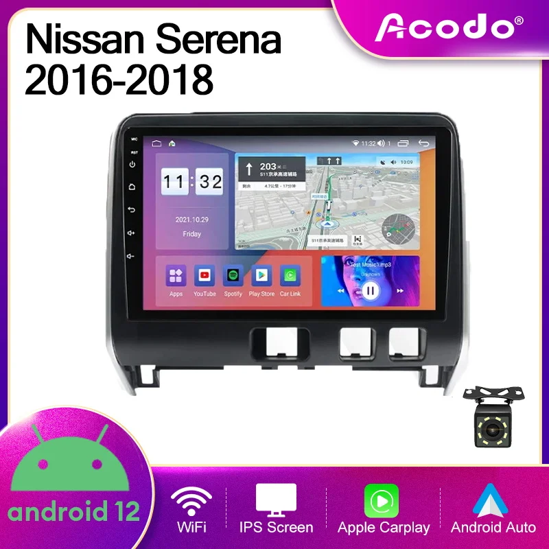 Acodo 2Din Android12 Auto Radio For Nissan Serena 2016-2018 Car Stereo GPS CarPlay Wifi Video Player IPS Screen BT FM SWC Audio
Acodo 2Din Android12 Auto Radio For Nissan Serena 2016-2018 Car Stereo GPS CarPlay Wifi Video Player IPS Screen BT FM SWC Audio