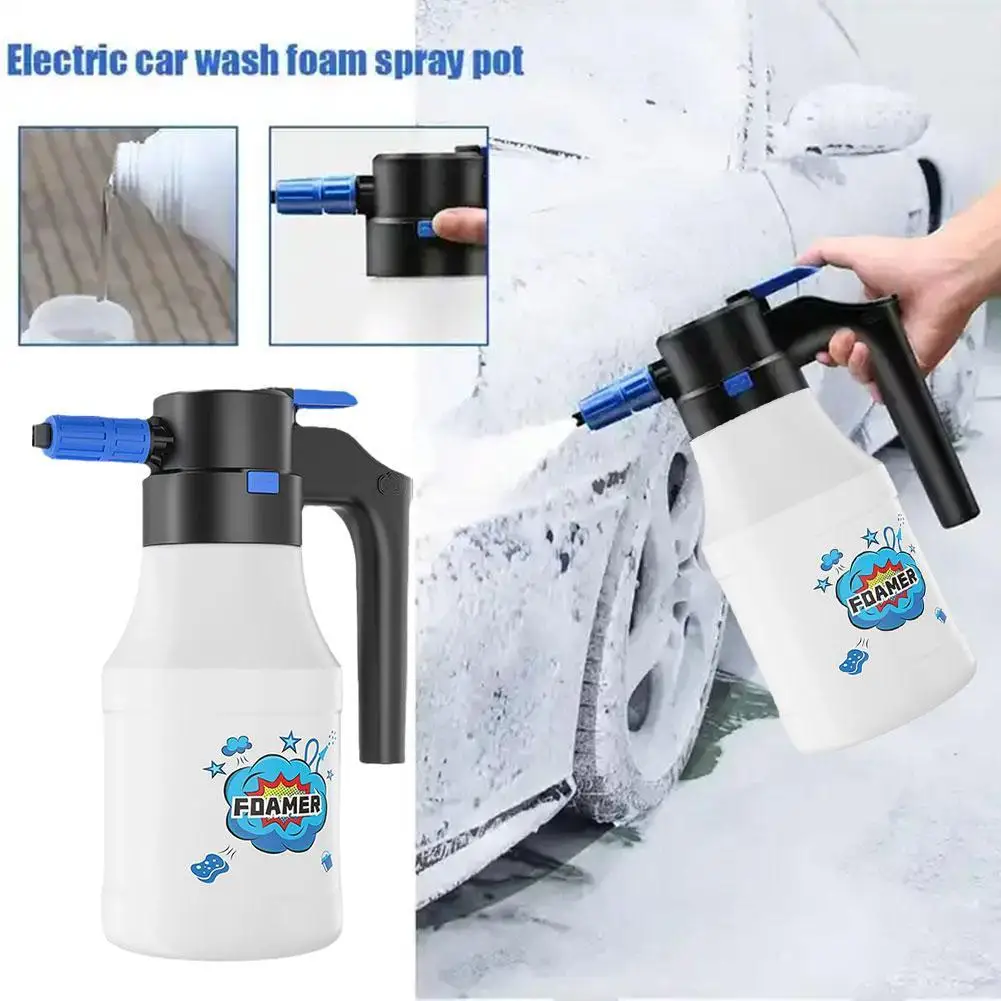 

1.5L Electric Pressurization Car Wash Foam Sprayer Can USB TypeC Rechargeable Home Foam Generator Foam Lance 20-30 min Endurance