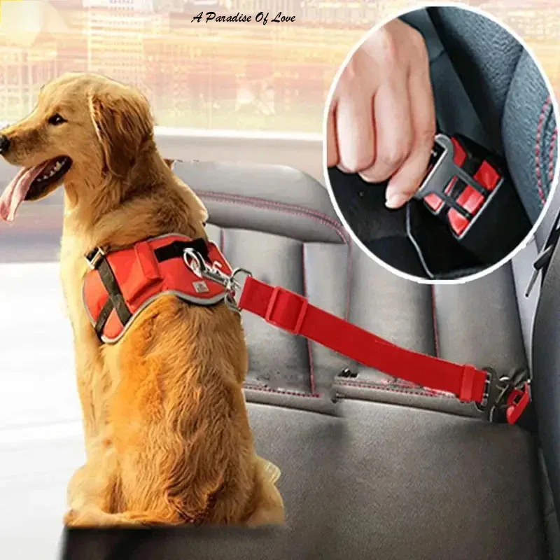 

Adjustable Cat Car Seat Quick Release Harness Belt Travel Dog Collar Security Leash Clip