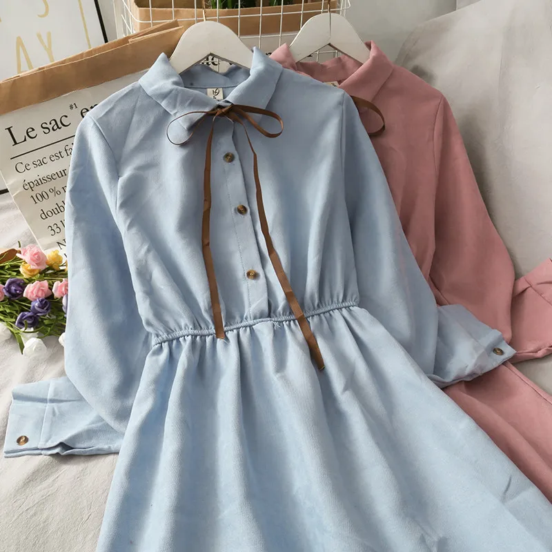 New Spring Autunmn Sweet Solid High Waist Shirt Dress Women Sweet Tie Bow Large Hem Long Dress Ladies Long Sleeve A Line Dresses
New Spring Autunmn Sweet Solid High Waist Shirt Dress Women Sweet Tie Bow Large Hem Long Dress Ladies Long Sleeve A Line Dresses