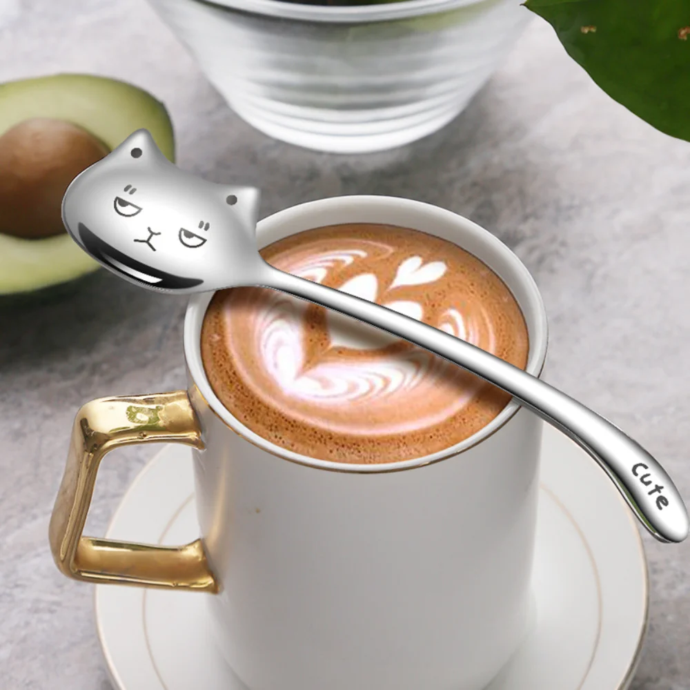304 Stainless Steel Long Tail Cat Coffee Teaspoon Spoon Meow Star Soup Spoon Cartoon Dessert, Ice Cream Stirring, Cutlery
304 Stainless Steel Long Tail Cat Coffee Teaspoon Spoon Meow Star Soup Spoon Cartoon Dessert, Ice Cream Stirring, Cutlery