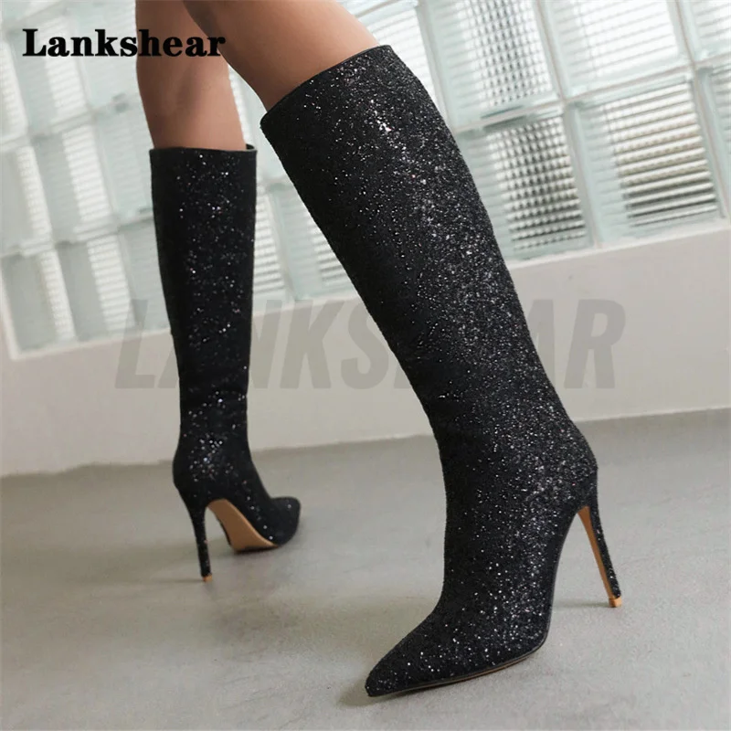 Women Over The Knee Boots Sequins Flash Diamond Silver Pointed Toe Open Cover Zipper High Heels New Fashion Shoes Boots
Women Over The Knee Boots Sequins Flash Diamond Silver Pointed Toe Open Cover Zipper High Heels New Fashion Shoes Boots