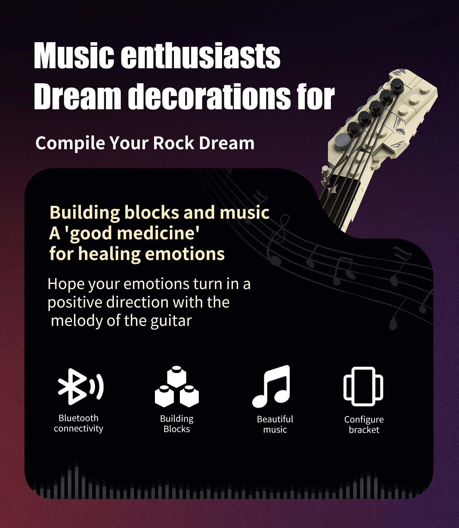 Artist Guitar APP Control Building Blocks Bricks Technical With Bluetooth Audio USB Gift Music Playback Adult Toys Festival Gift Artist Guitar APP Control Building Blocks Bricks Technical With Bluetooth Audio USB Gift Music Playback Adult Toys Festival Gift