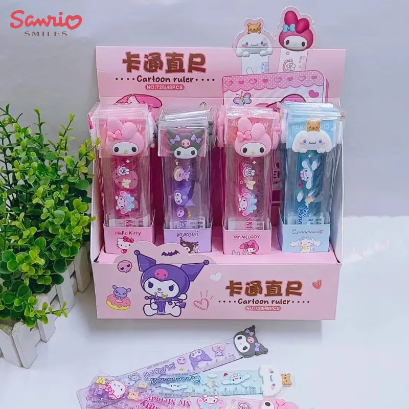 48pcs New Sanrio Kuromi Cinnamoroll Graduated Ruler Cute Cartoon Students Learn Painting Wholesale Office Stationery Supplies
48pcs New Sanrio Kuromi Cinnamoroll Graduated Ruler Cute Cartoon Students Learn Painting Wholesale Office Stationery Supplies