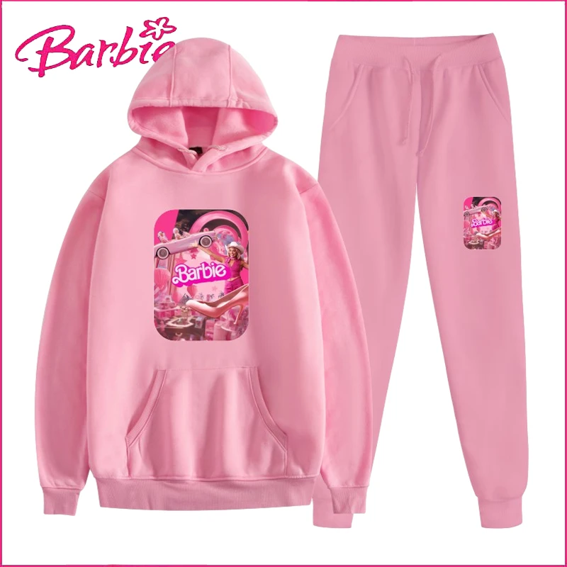 Barbie Hoodies 2 Piece Sets Women Outfit Fashion and Leisure Women's Tracksuit Suits Female Clothing Loose-Fitting Ladies Pants
Barbie Hoodies 2 Piece Sets Women Outfit Fashion and Leisure Women's Tracksuit Suits Female Clothing Loose-Fitting Ladies Pants