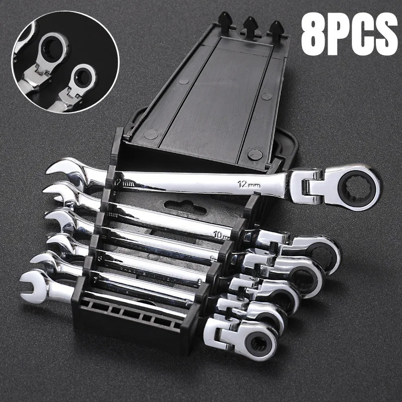 8/6pcs Ratchet Combination Flexible Head Wrench Spanner Hand Repair Tool TorqueSocket Wrench Dual-purpose Ratchet Wrench
8/6pcs Ratchet Combination Flexible Head Wrench Spanner Hand Repair Tool TorqueSocket Wrench Dual-purpose Ratchet Wrench