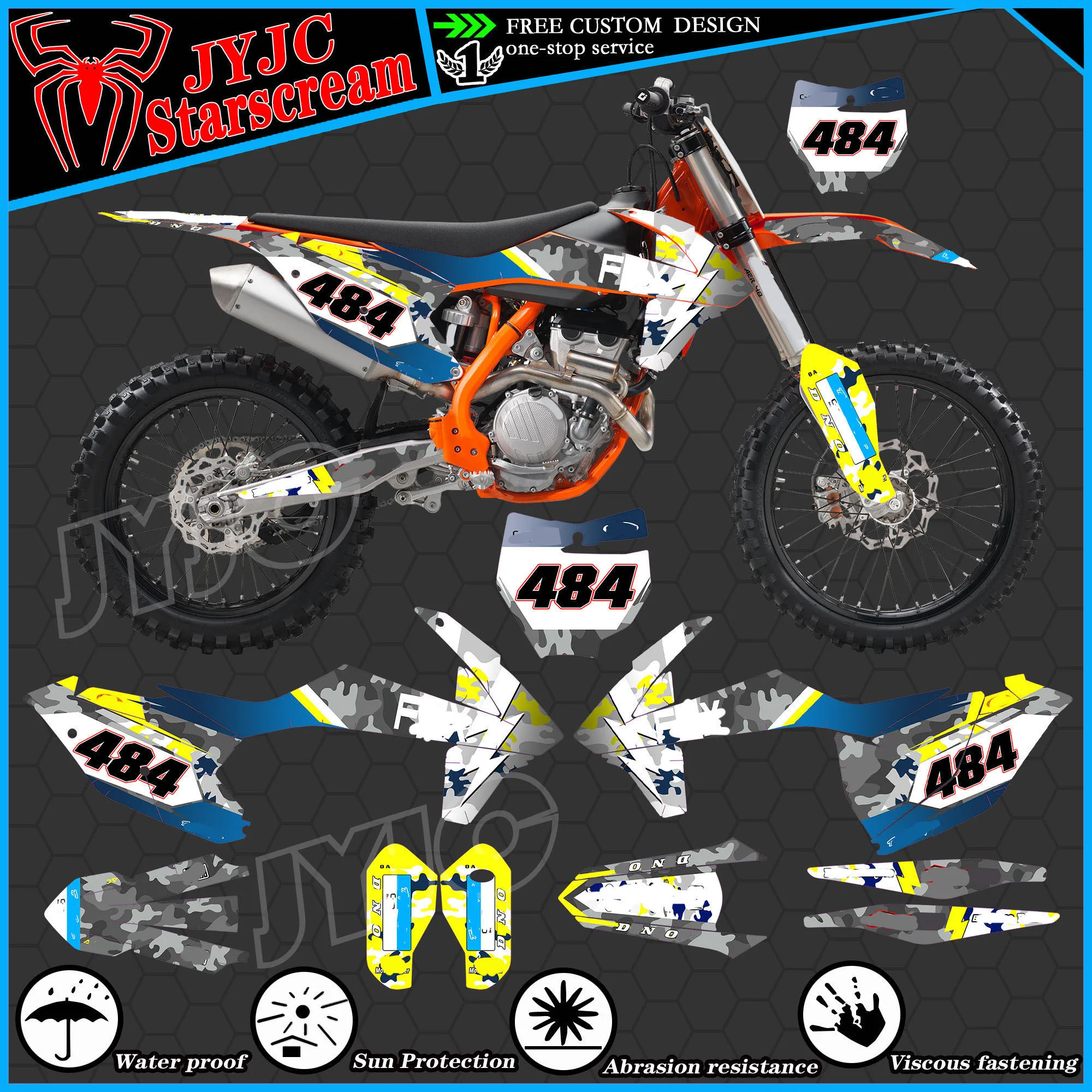 Graphic Kit for KTM 2017 2018 2019 EXC XCW 2016 2017 2018 SXF XCF 125 150 200 250 300 350 400 Motorcycle Decal Stickers
Graphic Kit for KTM 2017 2018 2019 EXC XCW 2016 2017 2018 SXF XCF 125 150 200 250 300 350 400 Motorcycle Decal Stickers