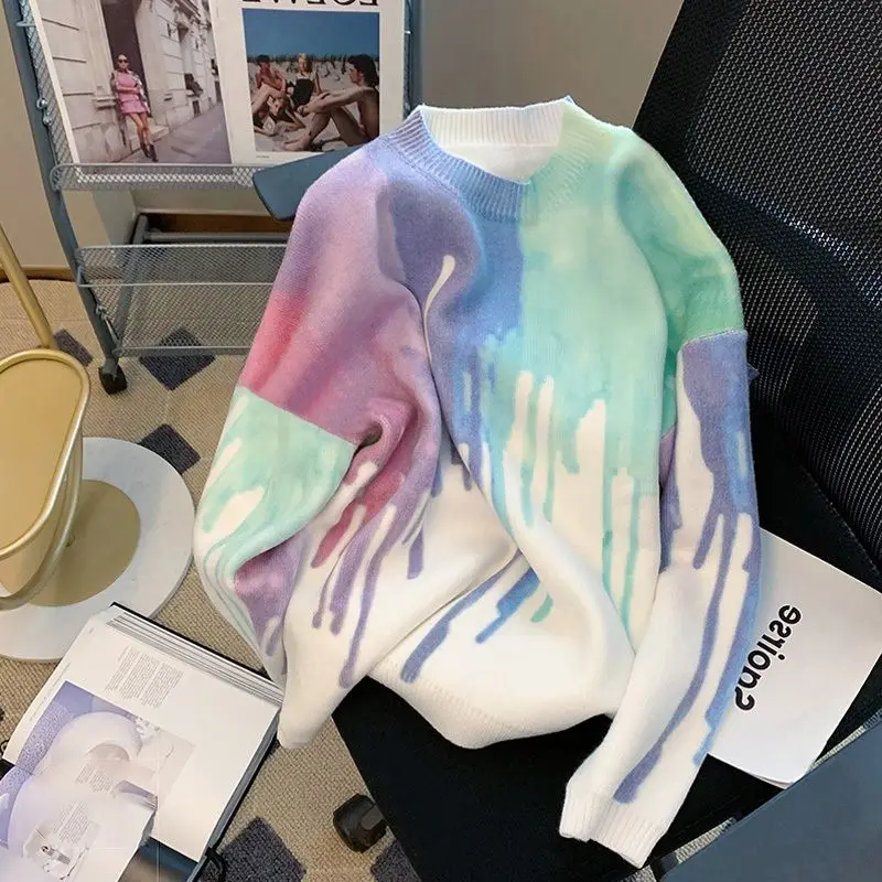 Stylish O-Neck Knitted Spliced All-match Tie Dye Sweater Men's Clothing 2022 Autumn New Casual Pullovers Long Sleeve Korean Tops
Stylish O-Neck Knitted Spliced All-match Tie Dye Sweater Men's Clothing 2022 Autumn New Casual Pullovers Long Sleeve Korean Tops