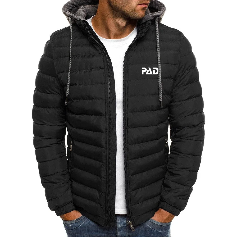 

Scuba Driver Padi Printed New Men's Fashion Winter Thicken Padded Warm Comfortable Jackets Zipper Casual Slim Hoodies Coats