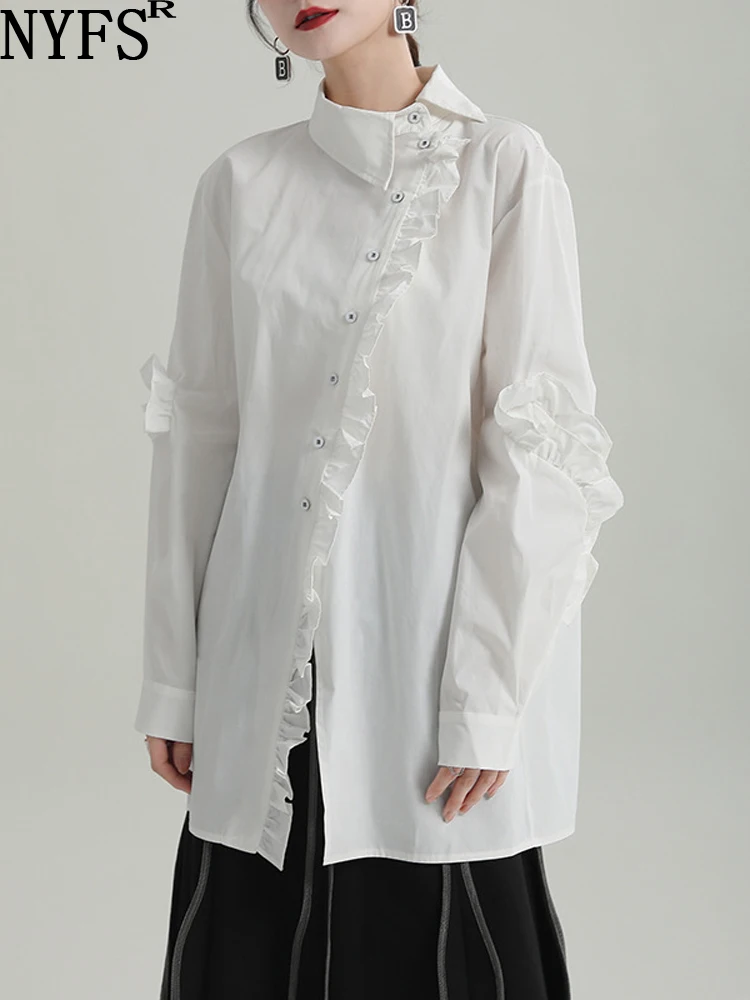 NYFS 2023 Autumn New Women T-shirt Ruffled Long Sleeves Tops Fashion Pullover Loose Plus Size Solid Tee Blusas Camisa Mujer
NYFS 2023 Autumn New Women T-shirt Ruffled Long Sleeves Tops Fashion Pullover Loose Plus Size Solid Tee Blusas Camisa Mujer