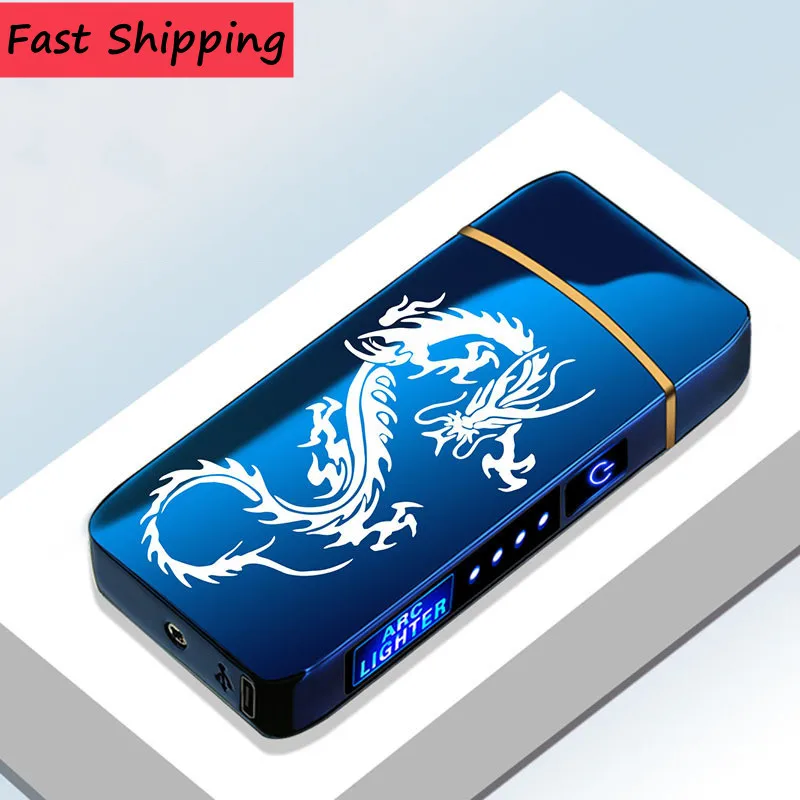 Electric Windproof Pulse Metal Lighter Dual Arc Flameless Plasma Charging USB Lighter LED Power Display Touch Sensing Lighter
Electric Windproof Pulse Metal Lighter Dual Arc Flameless Plasma Charging USB Lighter LED Power Display Touch Sensing Lighter