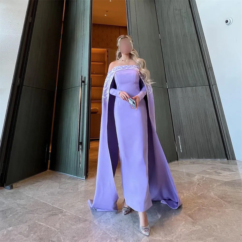Carolina Lavender Mermaid Prom Evening Dresses Saudi Arabic Satin Lace Off Shoulder Long Sleeves Formal Party Gowns Dubai Women
Carolina Lavender Mermaid Prom Evening Dresses Saudi Arabic Satin Lace Off Shoulder Long Sleeves Formal Party Gowns Dubai Women
