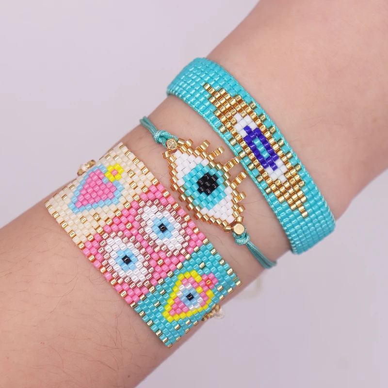 ZHONGVI Colourful Miyuki Beads Bracelet adjustable Rope Wrap Bracelets Set Delicate Handmade Eyes Pattern Jewelry Wholesale
ZHONGVI Colourful Miyuki Beads Bracelet adjustable Rope Wrap Bracelets Set Delicate Handmade Eyes Pattern Jewelry Wholesale