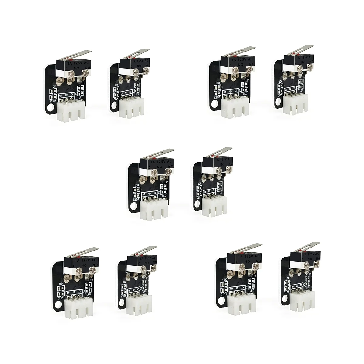

10 Pcs 3D Printer Part End Stop Limit Switch 3 Pin Compatible with CNC RAMPS 1.4 RepRap 3D Printer for -10 10S,S4,S5
