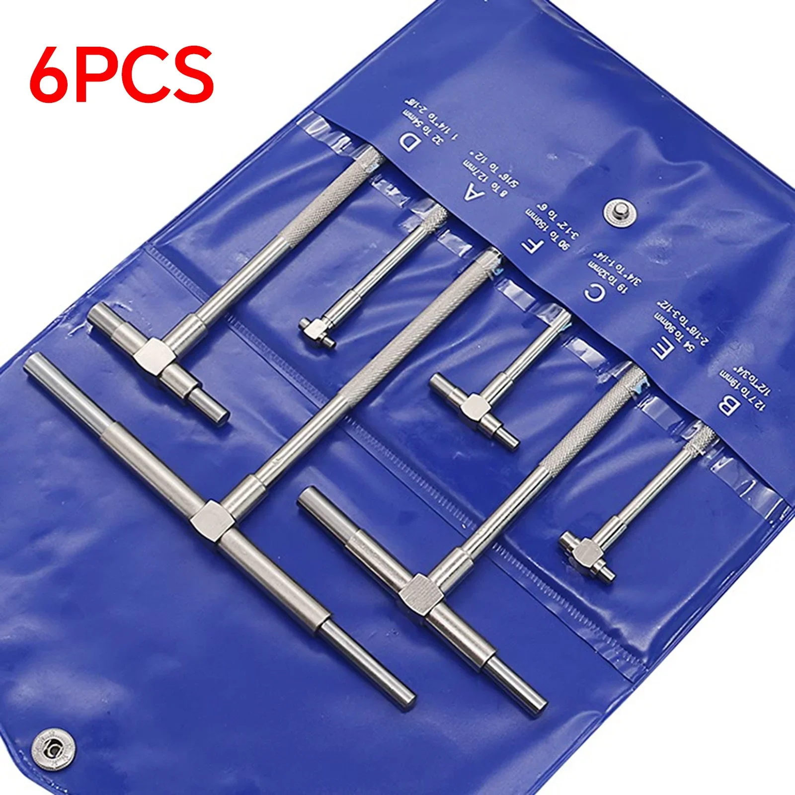 6pcs Telescoping Gauge Set Adjustable and Versatile Inner Caliper Micrometer Tool for 8-150mm Expansion Measurement
6pcs Telescoping Gauge Set Adjustable and Versatile Inner Caliper Micrometer Tool for 8-150mm Expansion Measurement