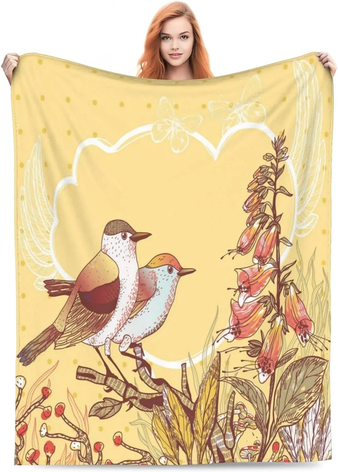 Floral Throw Blankets Soft Cozy Flannel Wildflower Throw Blanket Vintage Flower Bird Throw Blanket for Couch Bed Dorm
Floral Throw Blankets Soft Cozy Flannel Wildflower Throw Blanket Vintage Flower Bird Throw Blanket for Couch Bed Dorm