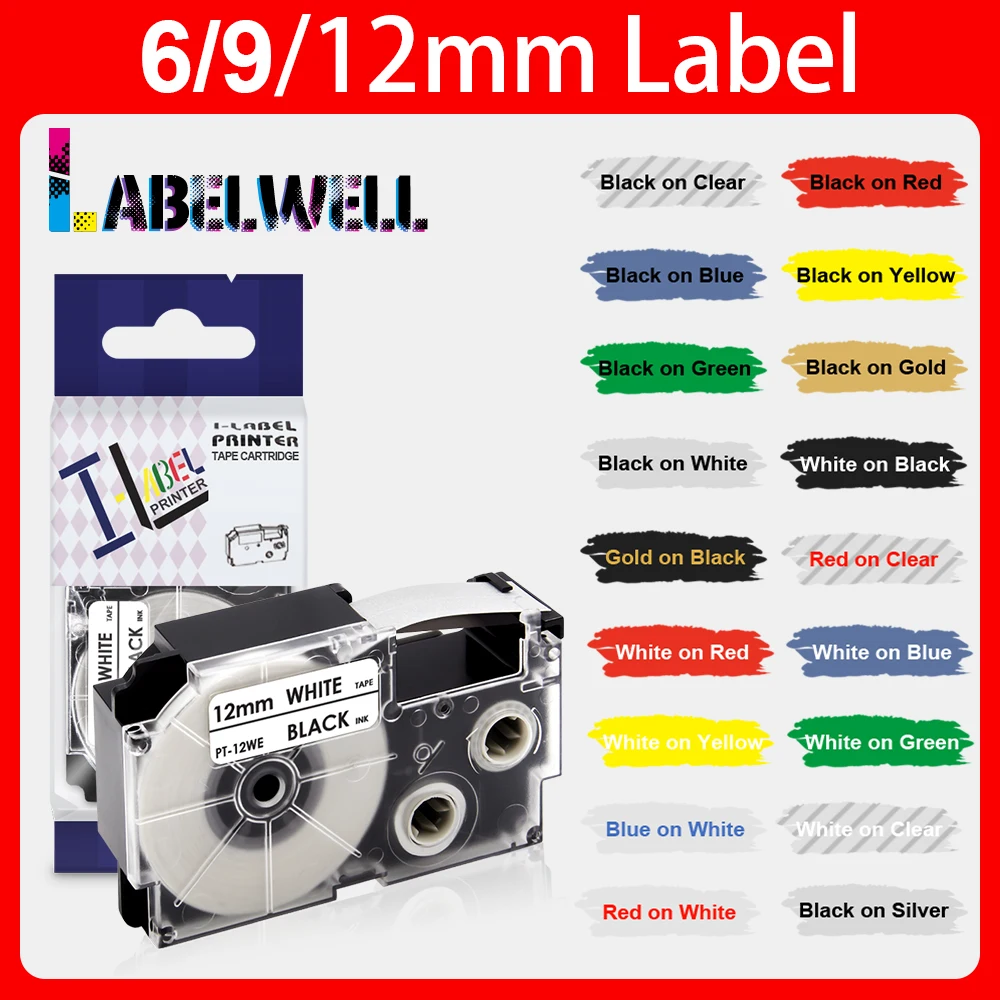 6/9/12mm Label Compatible for Casio XR-12WE XR-9WE XR-6WE Label Tape XR9WE XR9YW XR12YW For Casio KL-100 KL-120 60 Label Maker
6/9/12mm Label Compatible for Casio XR-12WE XR-9WE XR-6WE Label Tape XR9WE XR9YW XR12YW For Casio KL-100 KL-120 60 Label Maker