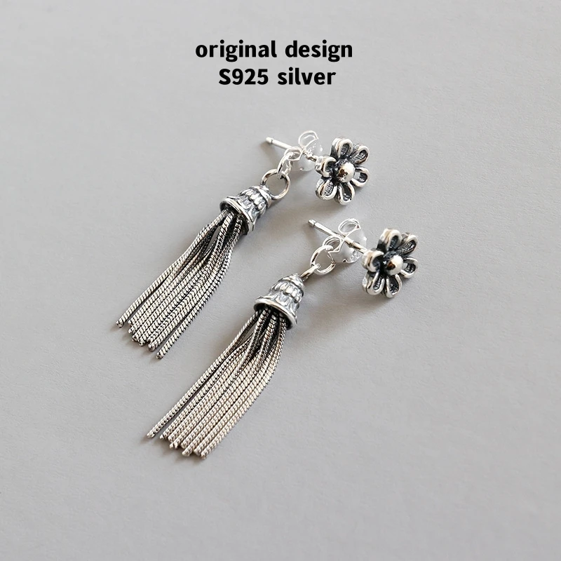 Original retro S925 sterling silver tassel small flower earrings for women fashion luxury banquet fine jewelry
Original retro S925 sterling silver tassel small flower earrings for women fashion luxury banquet fine jewelry
