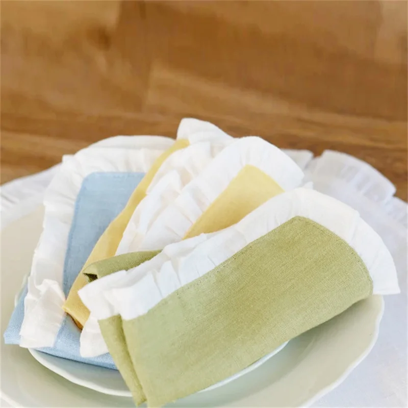 Pure Flax Ruffle Edge Pure Linen Table Napkin,100% Linen Flounce Napkins,Restaurant and Wedding Dinner, 32x44cm, 4PCs
Pure Flax Ruffle Edge Pure Linen Table Napkin,100% Linen Flounce Napkins,Restaurant and Wedding Dinner, 32x44cm, 4PCs