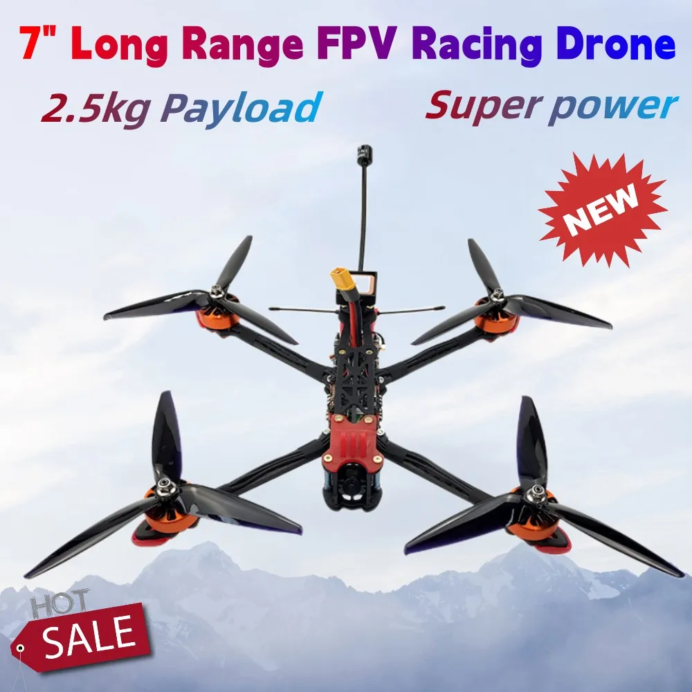 

2.5kg Payload Super power Mark4 7" Long Range FPV Racing Drone AOCODA AO7 PNP F405 FC 60A ESC 5.8G 1600mW VTX 2806.5 Motor