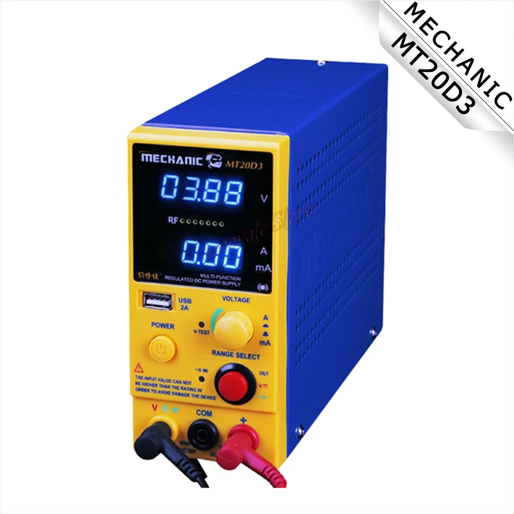 

DC Stabilized Power Supply MECHANIC MT20D3 20V3A with Multimeter LED Display Multi-function for Mobile Phone Repair Testing Tool