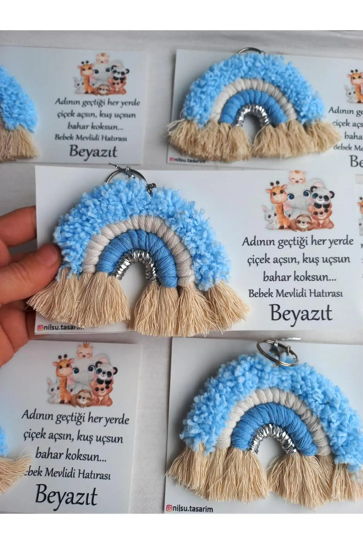 Tassel Handmade Gift Macrame Blue Macrame Rainbow Keychain 5 Pieces (Custom Name)
Tassel Handmade Gift Macrame Blue Macrame Rainbow Keychain 5 Pieces (Custom Name)