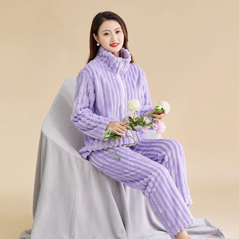 Winter Female Flannel Pajamas Set Thickened Warm Sleepwear Pyjama Pour Femme Loose Casual Coral Fleece Home Clothes Lounge Wear
Winter Female Flannel Pajamas Set Thickened Warm Sleepwear Pyjama Pour Femme Loose Casual Coral Fleece Home Clothes Lounge Wear